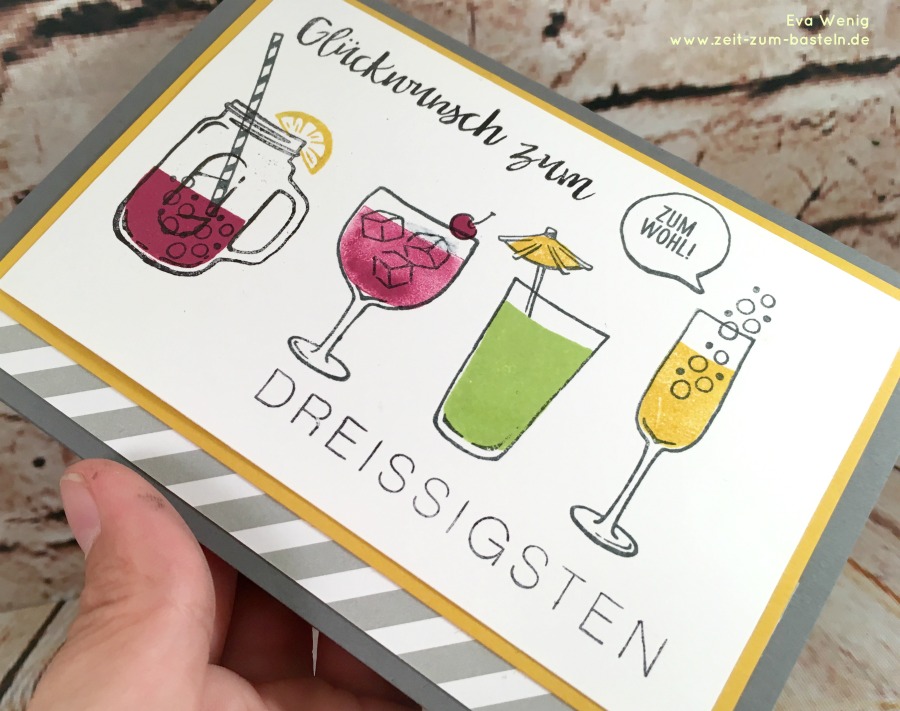 www.zeit-zum-basteln.de - Karte zum runden Geburtstag für einen Mann (Stampin Up)
