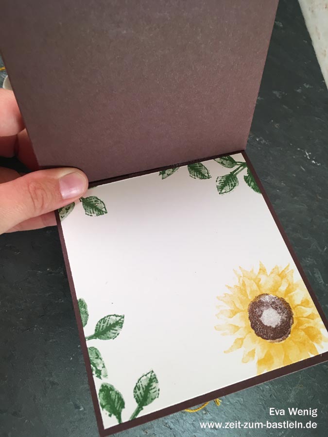 Rahmenkarte mit Sonnenblumen (Stampin Up Herbstanfang) - www.zeit-zum-basteln.de