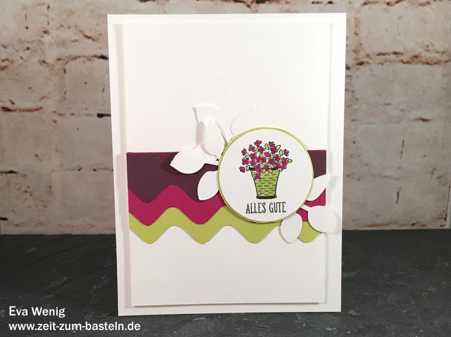 Karte mit Wellen, gestanzt mit dem Envelope Punch Board (Stampin Up) - www.zeit-zum-basteln.de