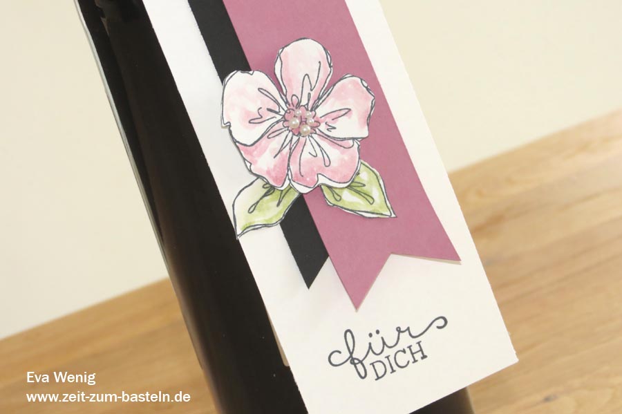 Süßer, blumiger Flaschenanhänger - Stampin up Penned & Painted - www.zeit-zum-basteln.de