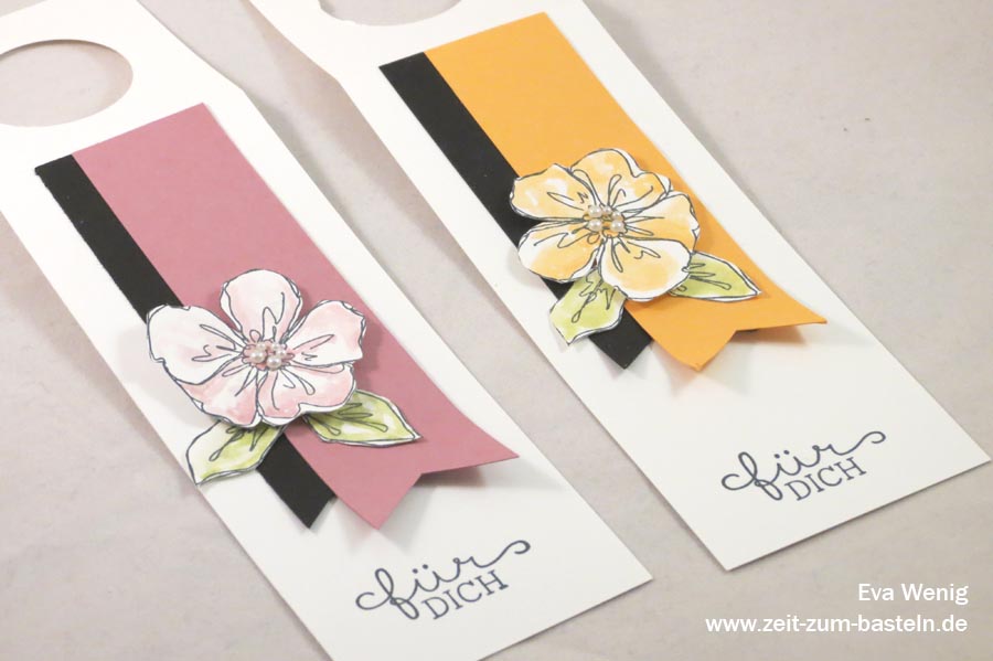 Süßer, blumiger Flaschenanhänger - Stampin up Penned & Painted - www.zeit-zum-basteln.de