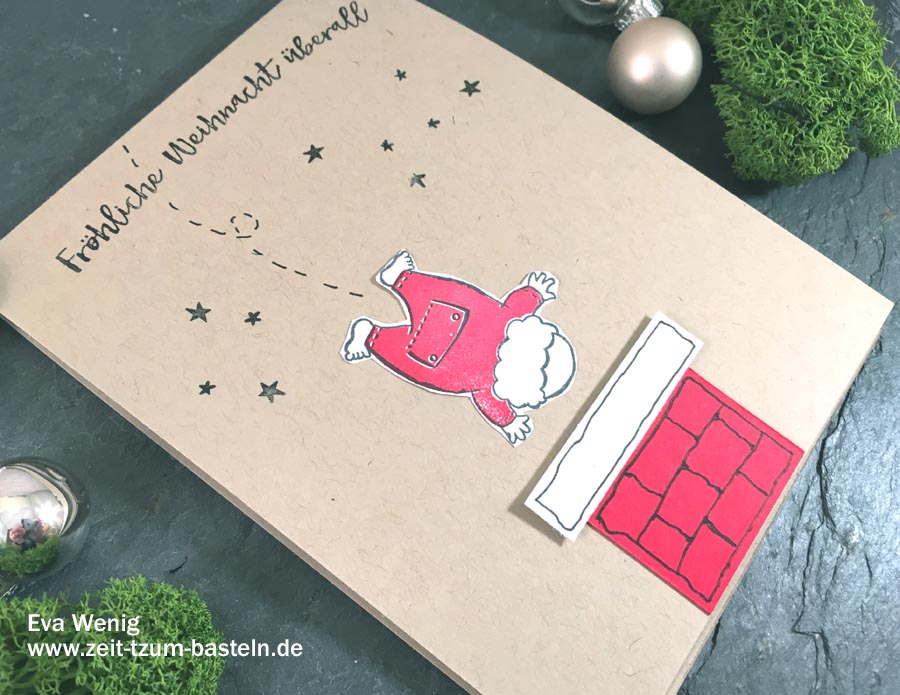 Santa auf dem Weg zu Dir! - Schnelle Weihnachtskarte mit Santas Suit und Weihnachten daheim - Stampin up - www.zeit-zum-basteln.de