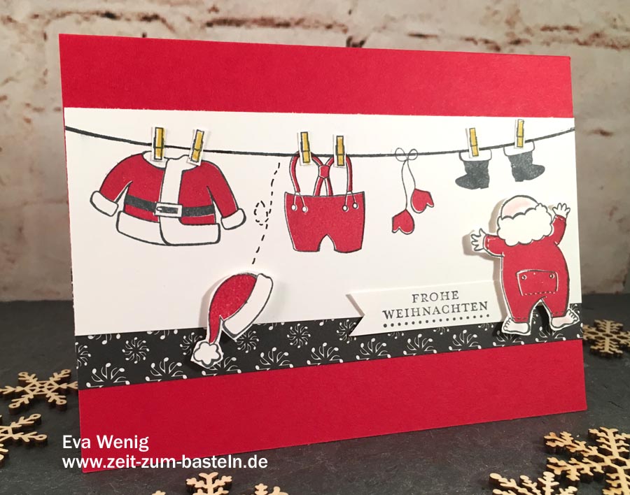Fröhliche Weihnachtskarte 'Jetzt aber schnell anziehen' - Stampin up - www.zeit-zum-basteln.de