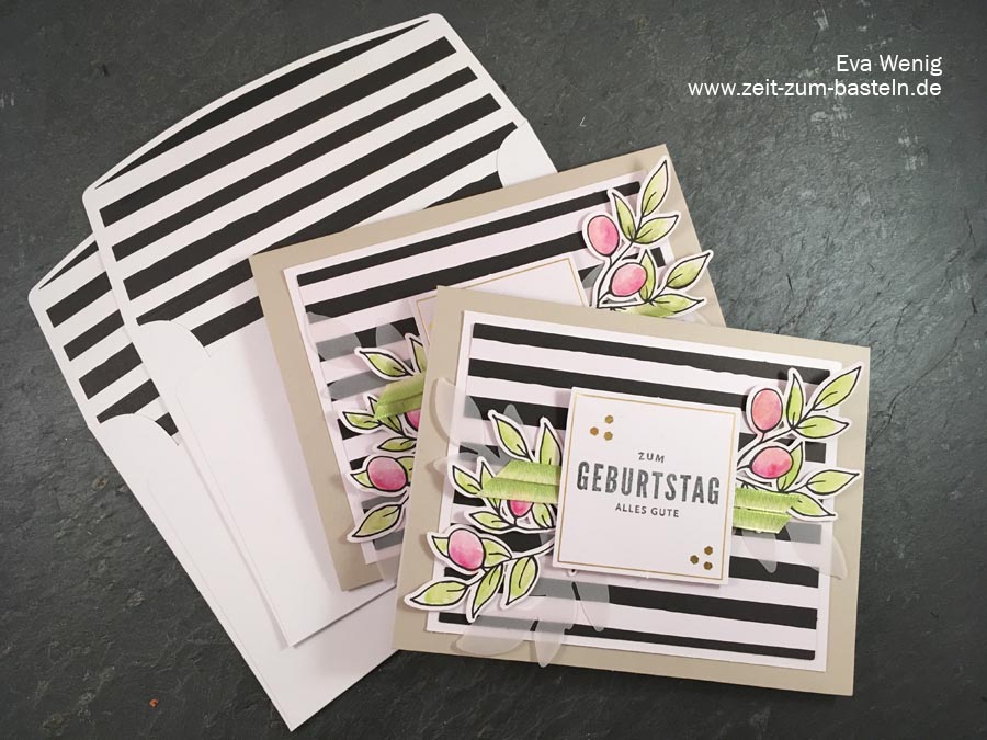Karten mit Kartenset Gruß + Glück incl. Video Tutorial - Stampin up - www.zeit-zum-basteln.de