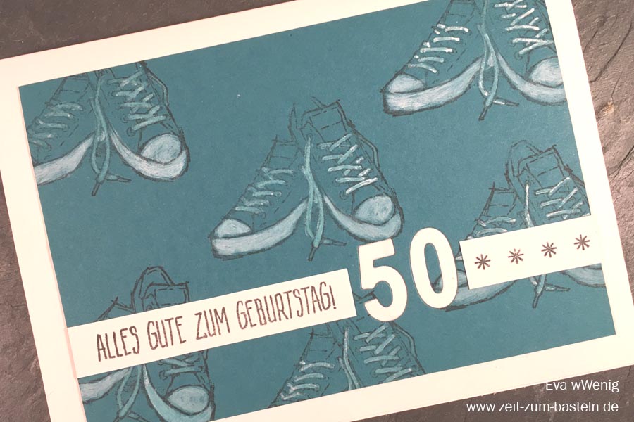 Runder Geburtstag - Karte zum 50sten Geburtstag für einen Mann - (Stampin Up, Echt cool) - www.zeit-zum-basteln.de