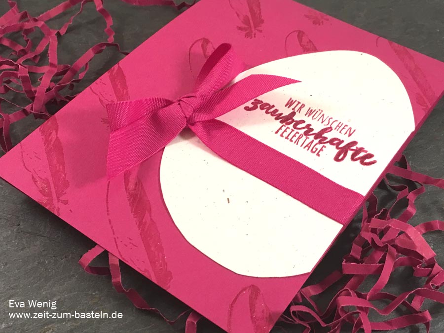 zauberhafte Osterkarte mit 'Zur Feder gegriffen' - Stampin Up - www.zeit-zum-basteln.de