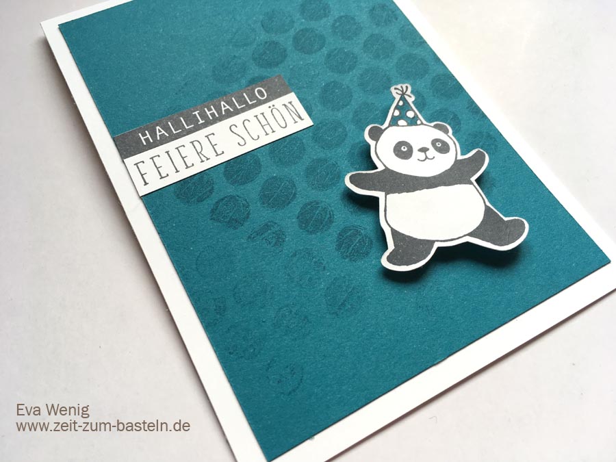 Party-Panda mit Luftpolsterfolien-Hintergrund - Video-Tutorial - Stampin Up - www.zeit-zum-basteln.de