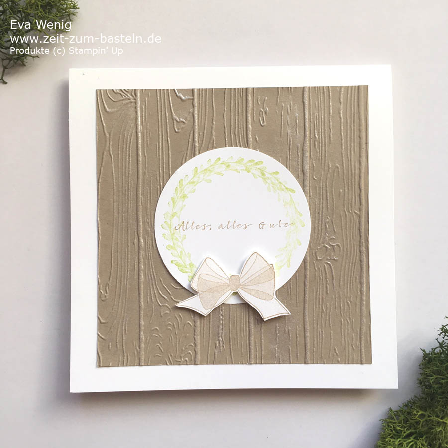 Herbstliche Karte mit Embossing, Glanzfarbe und  'Alles, alles Gute' von Stampin Up - www.zeit-zum-basteln.de