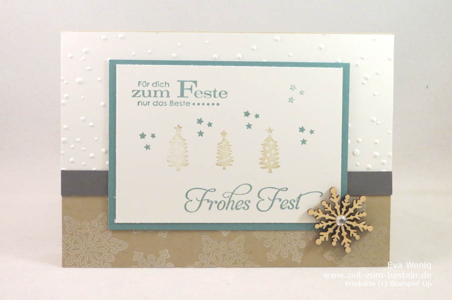 Weihnachtskarte 'Zum Feste nur das Beste' (Stampin Up) - www.zeit-zum-basteln.de