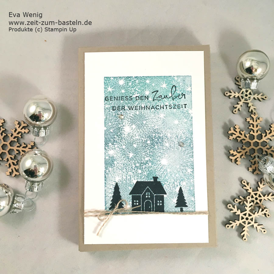 Adventskalender To-Go sind schnell gestaltet, hier mit Bokeh Dots und Weihnachten daheim (Stampin Up) - www.zeit-zum-basteln.de