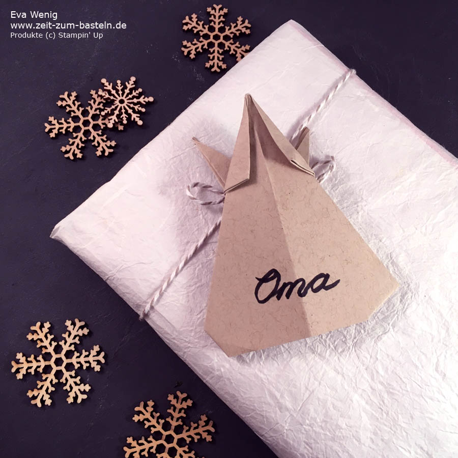 Video-Tutorial: Origami-Engel falten - schnelle Deko Idee zu Weihnachten - Stampin Up - www.zeit-zum-basteln.de