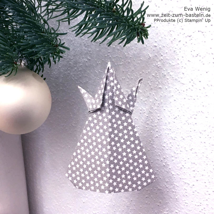 Video-Tutorial: Origami-Engel falten - schnelle Deko Idee zu Weihnachten - Stampin Up - www.zeit-zum-basteln.de