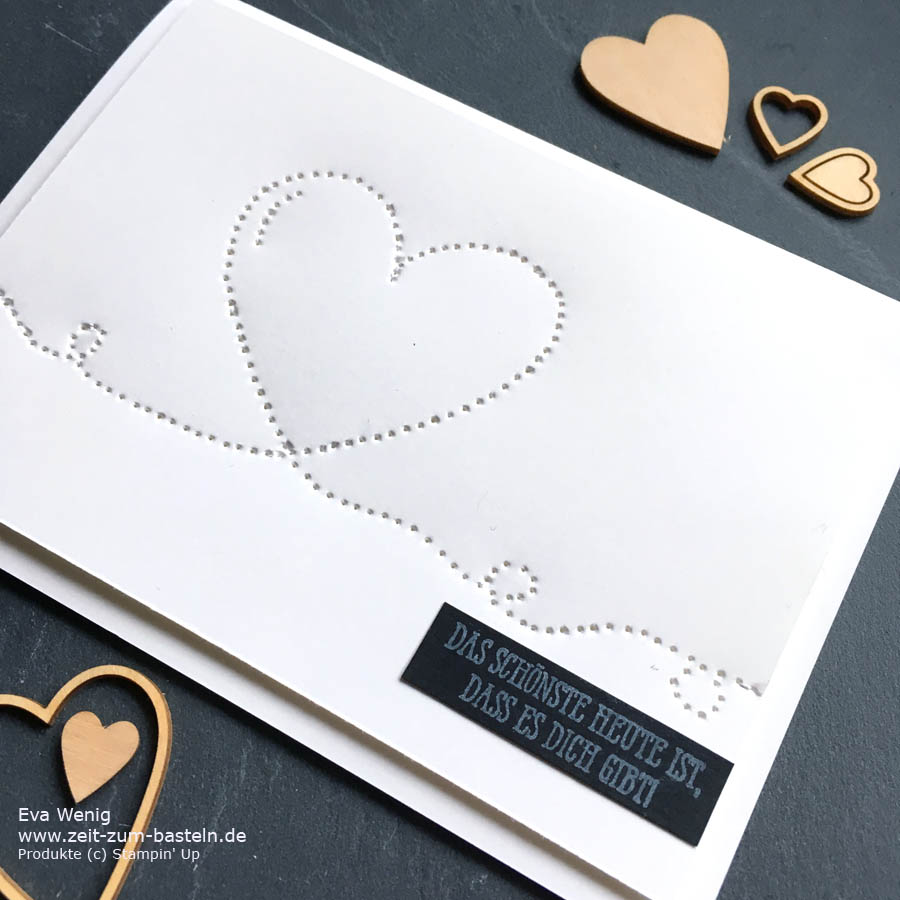 Valentinskarte geprickelt erklärt im kurzen Video-Tutorial - Stampin Up - www.zeit-zum-basteln.de
