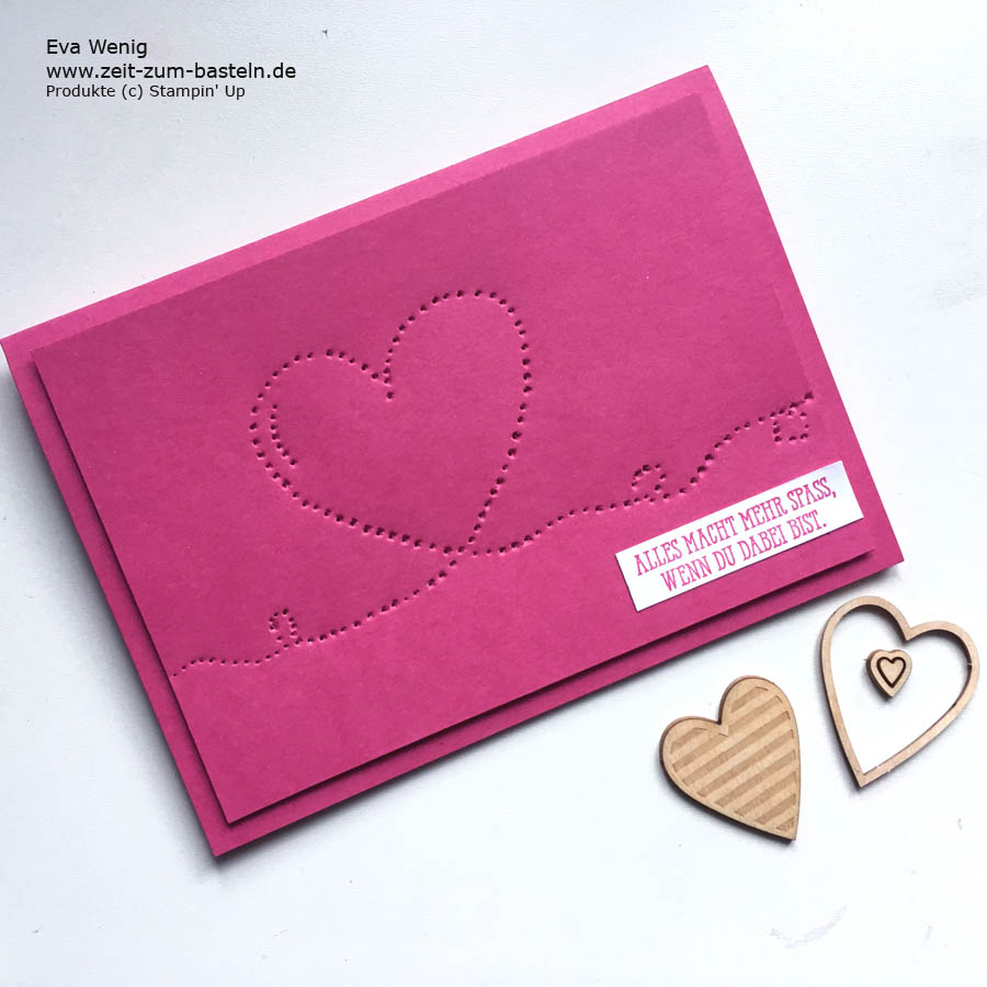 Valentinskarte geprickelt erklärt im kurzen Video-Tutorial - Stampin Up - www.zeit-zum-basteln.de