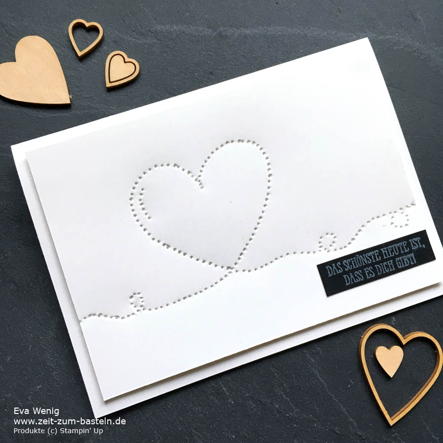Valentinskarte geprickelt erklärt im kurzen Video-Tutorial - Stampin Up - www.zeit-zum-basteln.de