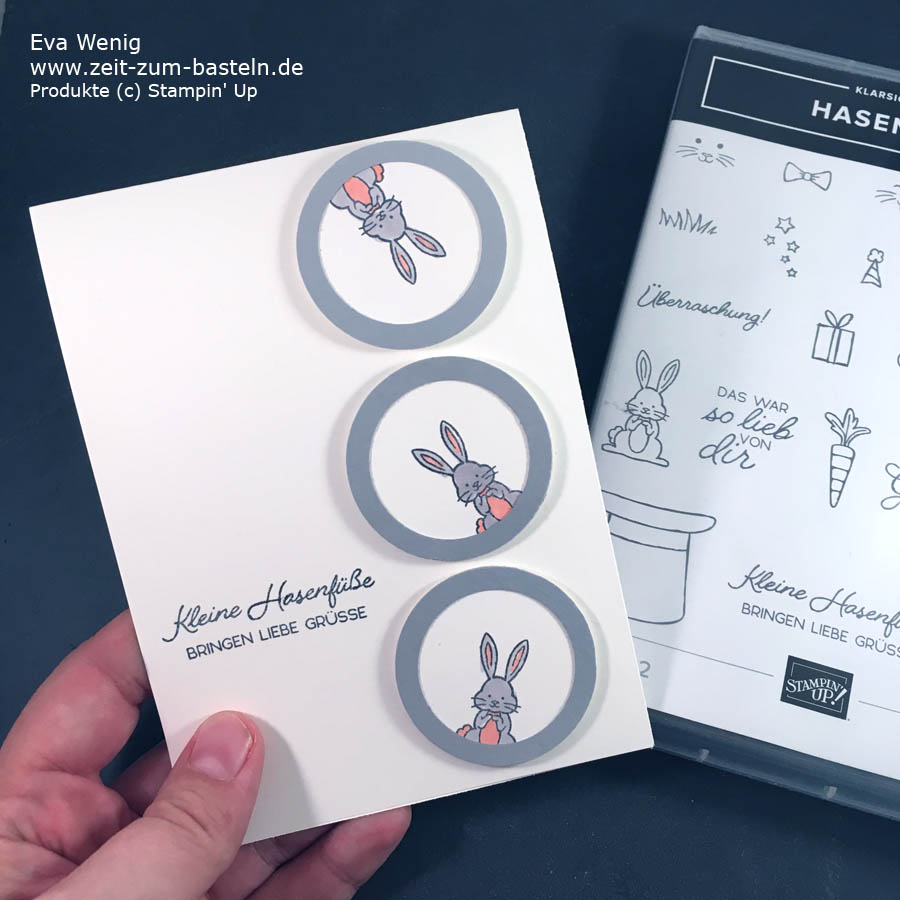 Kleiner Basteltipp für die Rahmen auf meinem Blog. Osterkarte mit Hasengrüße. Koloriert sind sie mit Stampin Blends - nStampin Up - www.zeit-zum-basteln.de
