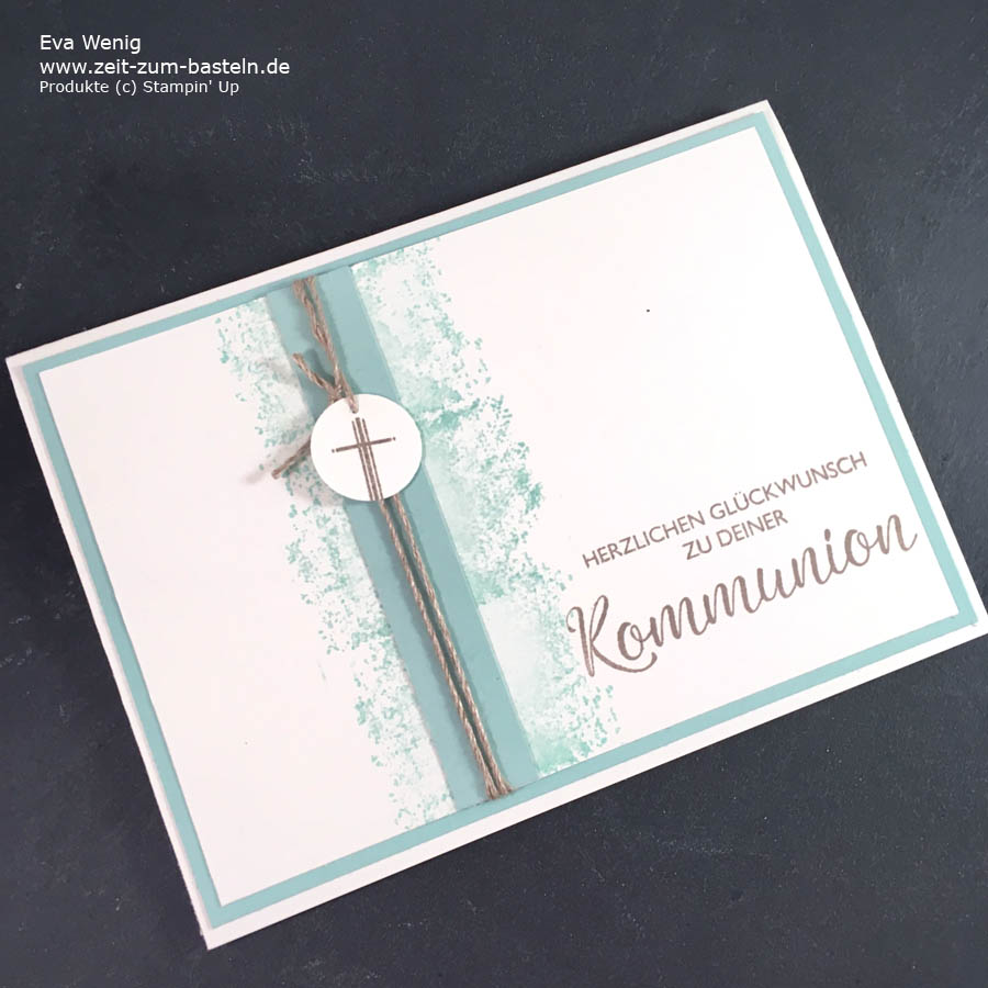 Ein Set an Kommunionskarten, inspiriert von Bastelglanz - Stampin Up  - www.zeit-zum-basteln.de