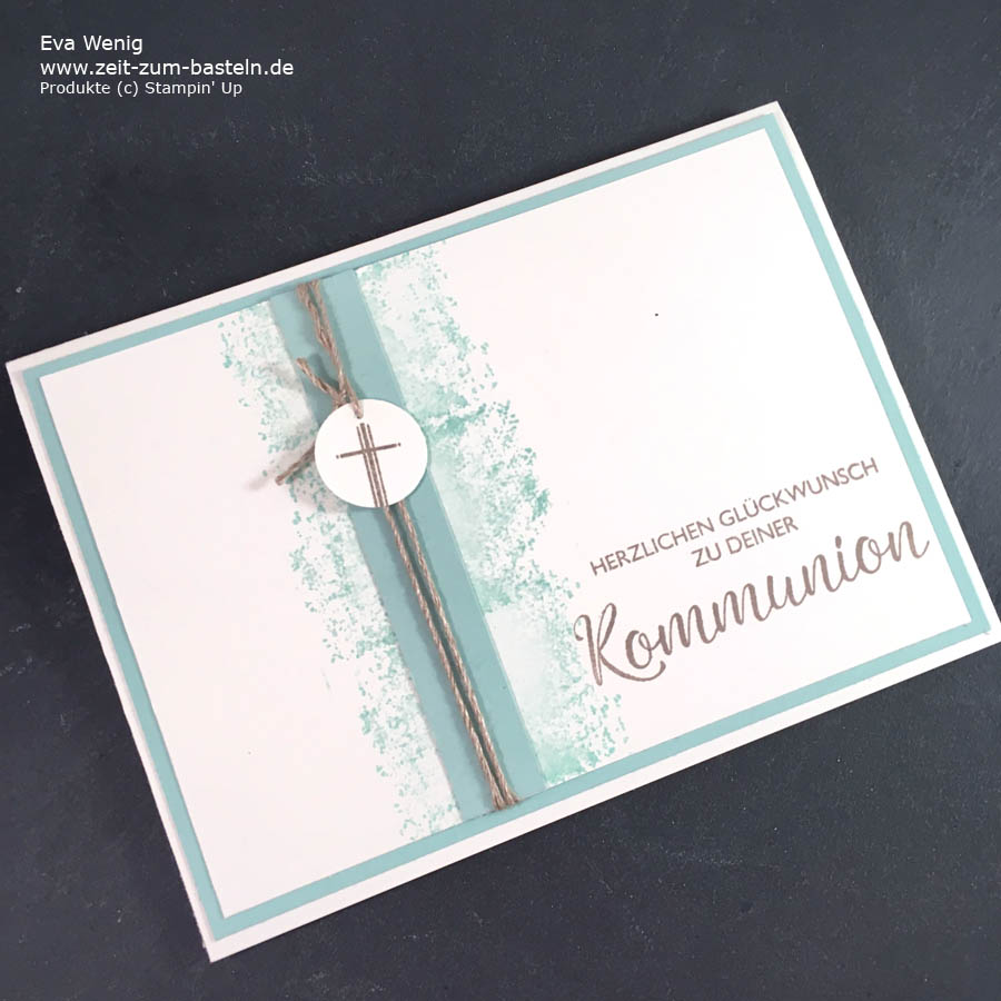 Ein Set an Kommunionskarten, inspiriert von Bastelglanz - Stampin Up - www.zeit-zum-basteln.de