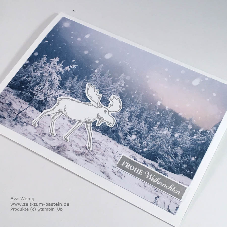 Winterliches Set aus Box und Karte mit dem Designerpapier Winterzauber von Stampin Up - www.zeit-zum-basteln.de