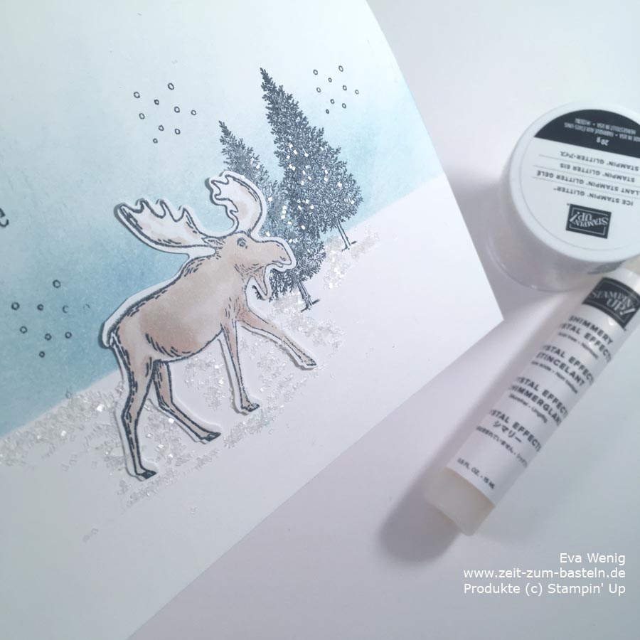 Elch in Glitzerlandschaft - Crlystal Effects und Glitter Eis