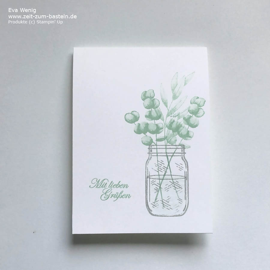 Karte mit 'Für alle Zeit' & Jar of Flowers von Stampin Up