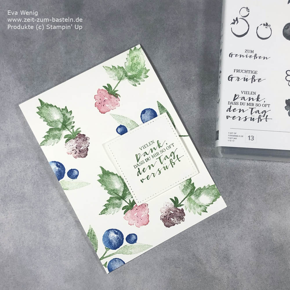 Fruchtige Karte mit Fruchtige Grüße von Stampin Up