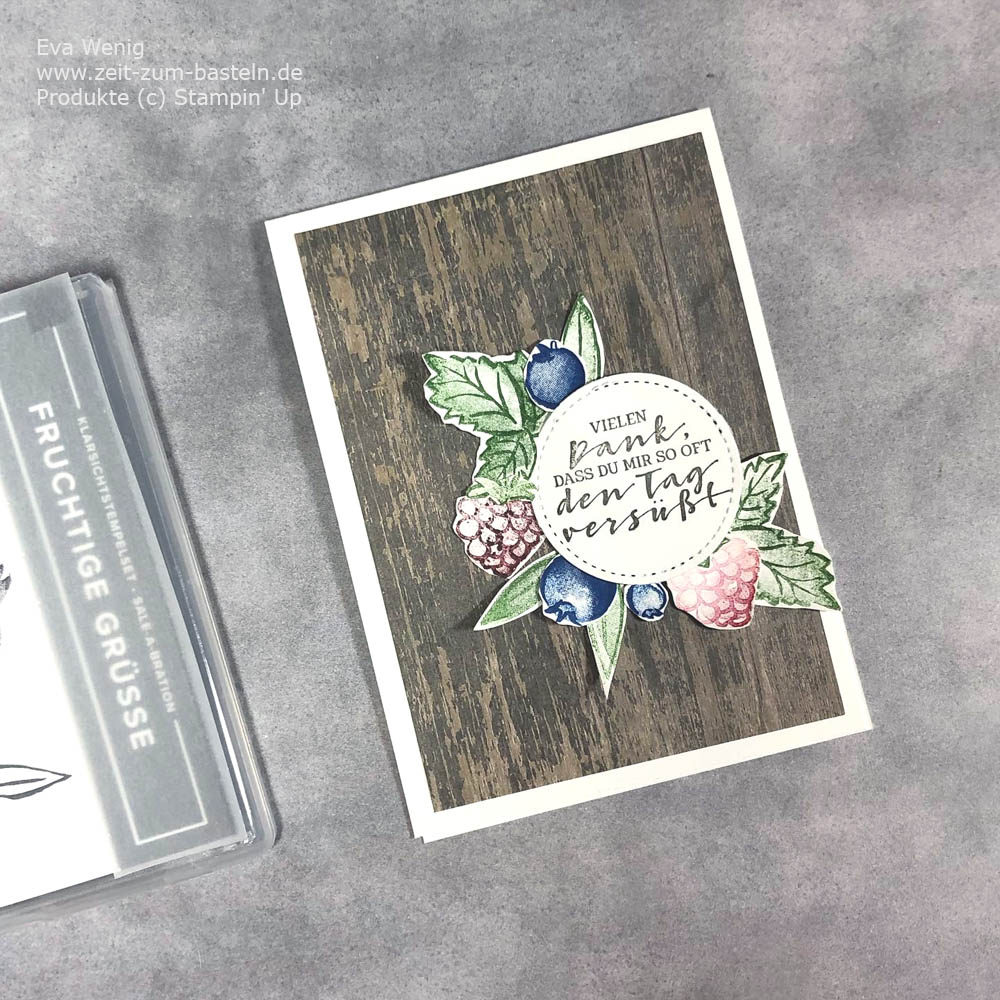 Fruchtige Karte mit Fruchtige Grüße von Stampin Up