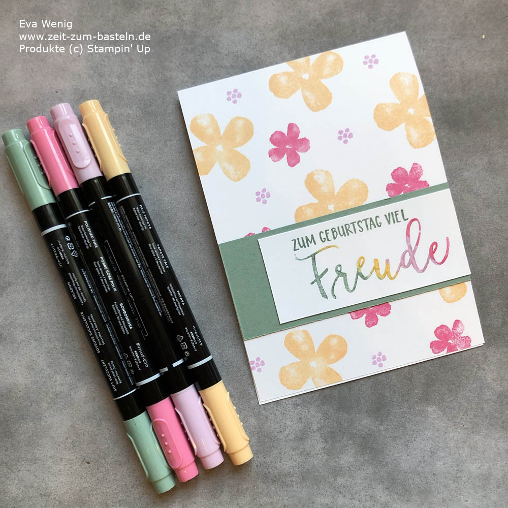 Regenbogenspruch mit Stampin Write Markern & InColor 2021-2023