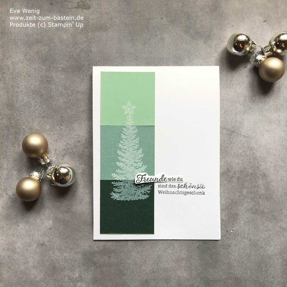 Weihnachtskarte mit Craft Kissen und Immergrüne Eleganz