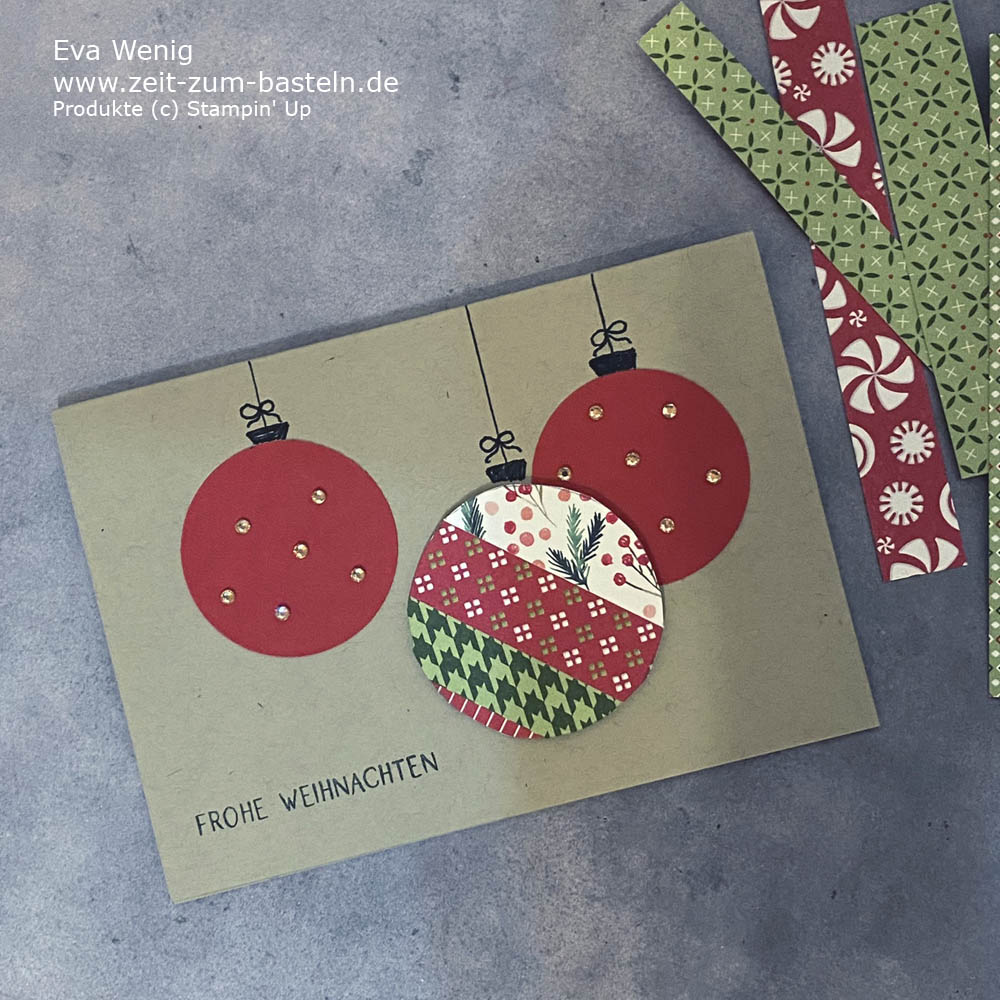 Weihnachtskarte mit Papierresten